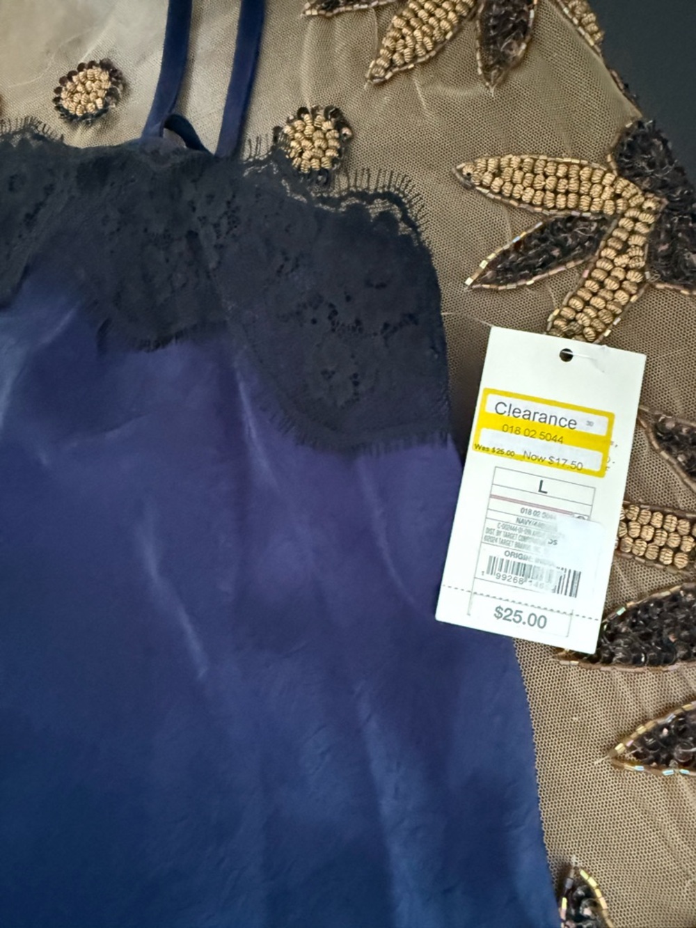 a new day Navy Blue Lace-Trim Camisole - Picture 3 of 4
